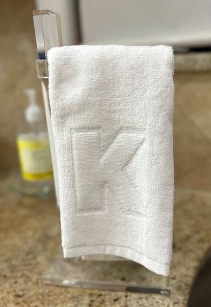 Initial Embossed Finger Towel