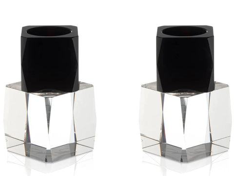 Crystal Cube Tea Light Holder -Black