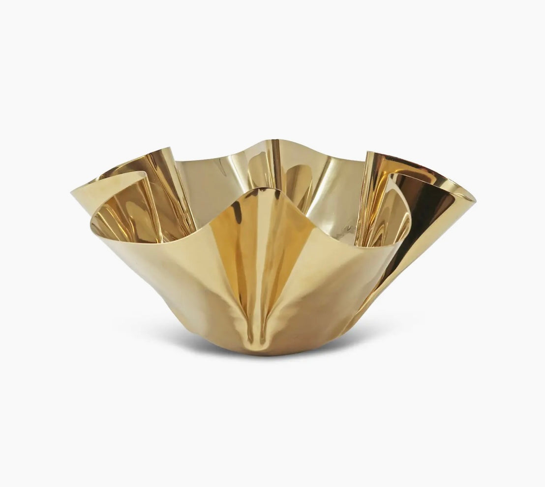 Gold Metal Crushed Bowl