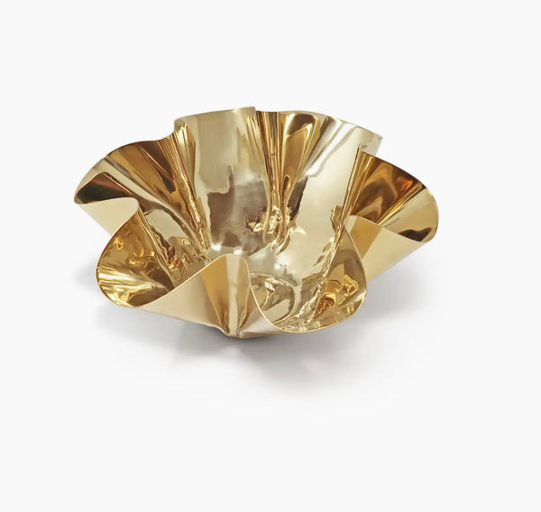 Gold Metal Crushed Bowl