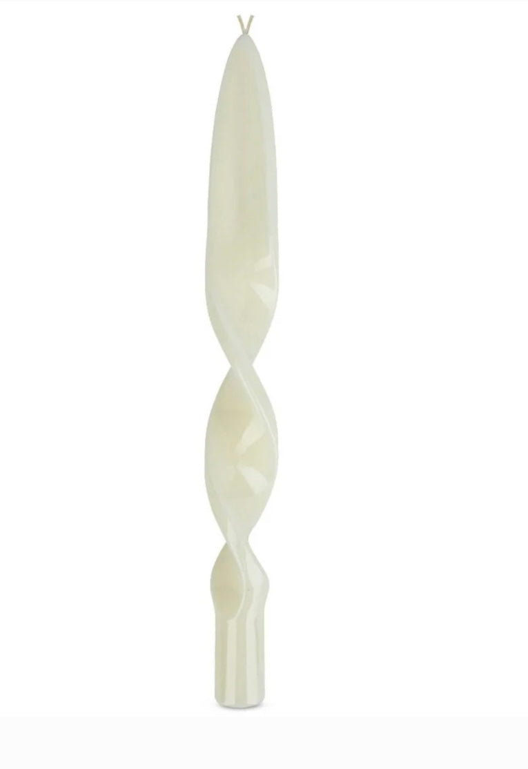 Twisted Havdalah Candle - Pearl