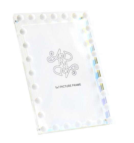 Iridescent/White Beaded Picture Frame