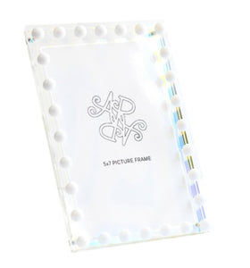 Iridescent/White Beaded Picture Frame