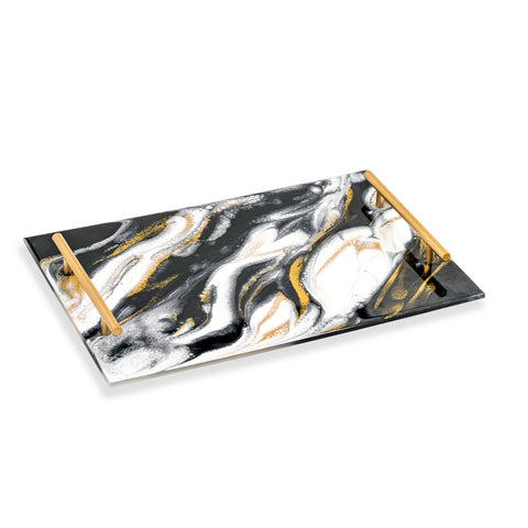 Black, White, and Gold Lucite Tray