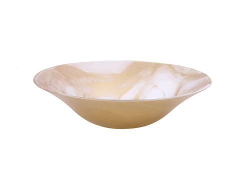 White and Gold Glass Salad Bowl