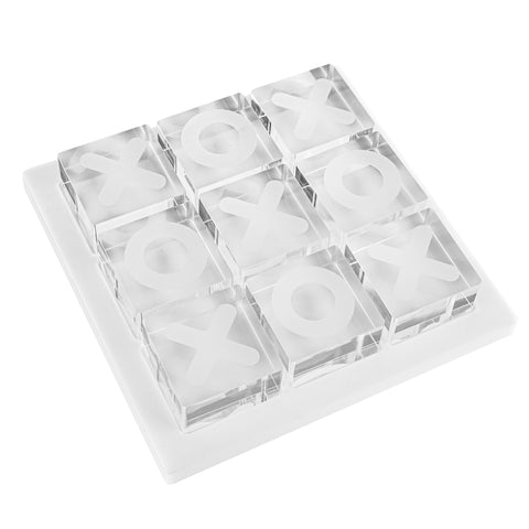 Lucite Tic Tac Toe Game-White